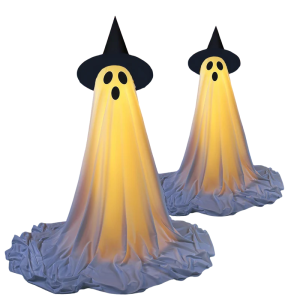 spooky ghost string lights – 2 pack halloween decorations with remote control for indoor & outdoor use