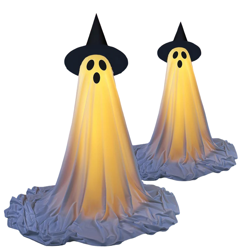 spooky ghost string lights – 2 pack halloween decorations with remote control for indoor & outdoor use