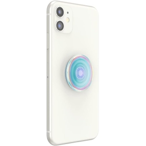 popsockets phone grip with expanding kickstand, adhesive grip translucent clear iridescent