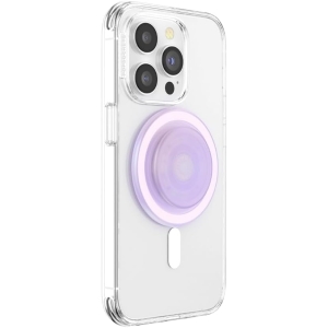 popsockets phone grip for magsafe, magnetic holder, phone stand, cute pink opalescent clear