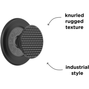 popsockets phone grip for magsafe, magnetic holder, phone stand, black alum triangle knurled black