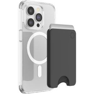 popsockets phone wallet for magsafe, phone card holder without grip black