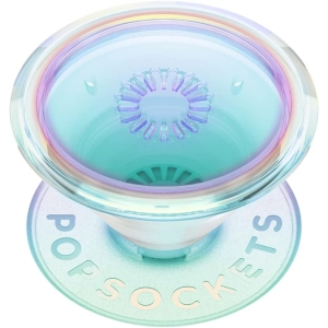 popsockets phone grip with expanding kickstand, adhesive grip translucent clear iridescent