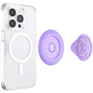 popsockets phone grip for magsafe, magnetic holder, phone stand lavender translucent