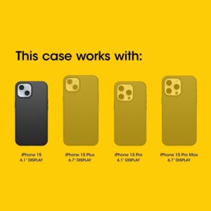 otterbox iphone 17e, iphone 16e, iphone 15, iphone 14, & iphone 13 commuter series case yellow/black, slim & tough, pocket friendly, with port protection