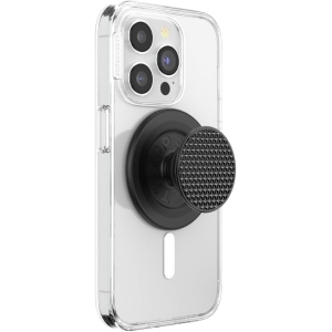 popsockets phone grip for magsafe, magnetic holder, phone stand, black alum triangle knurled black