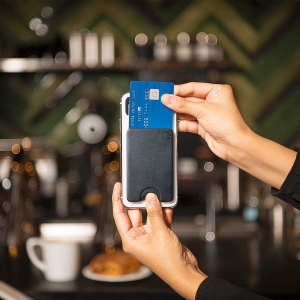 popsockets adhesive phone wallet, phone card holder without grip black