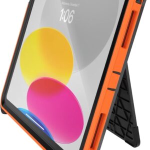 otterbox ipad (a16) & ipad 10th gen (only) defender series case high visibility (orange) kickstand rugged & durable multi layer protection