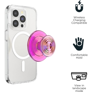 popsockets phone grip for magsafe, magnetic holder, phone stand ripple iridescent absinthe