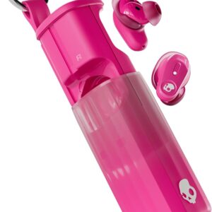 skullcandy method 360 anc wireless earbuds, sound by bose, bluetooth headphones, premium noise cancelling, up to 40 hrs battery, sweat and water resistant, microphone for iphone android crazy pink