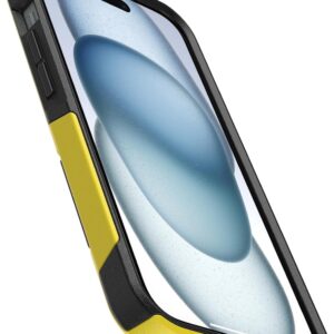 otterbox iphone 17e, iphone 16e, iphone 15, iphone 14, & iphone 13 commuter series case yellow/black, slim & tough, pocket friendly, with port protection