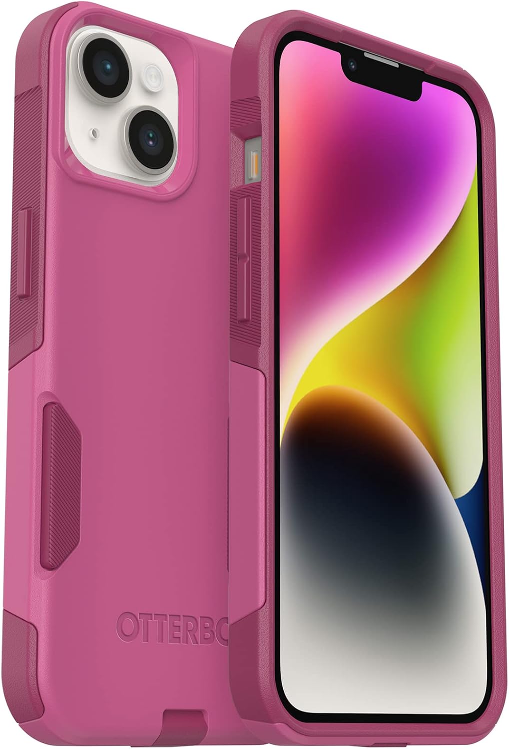 otterbox iphone 14 & iphone 13 commuter series case into the fucshia (pink), slim & tough, pocket friendly, with port protection otterbox iphone 14 & iphone 13 commuter series case into the fucshia (pink), slim & tough, pocket friendly, with port protection