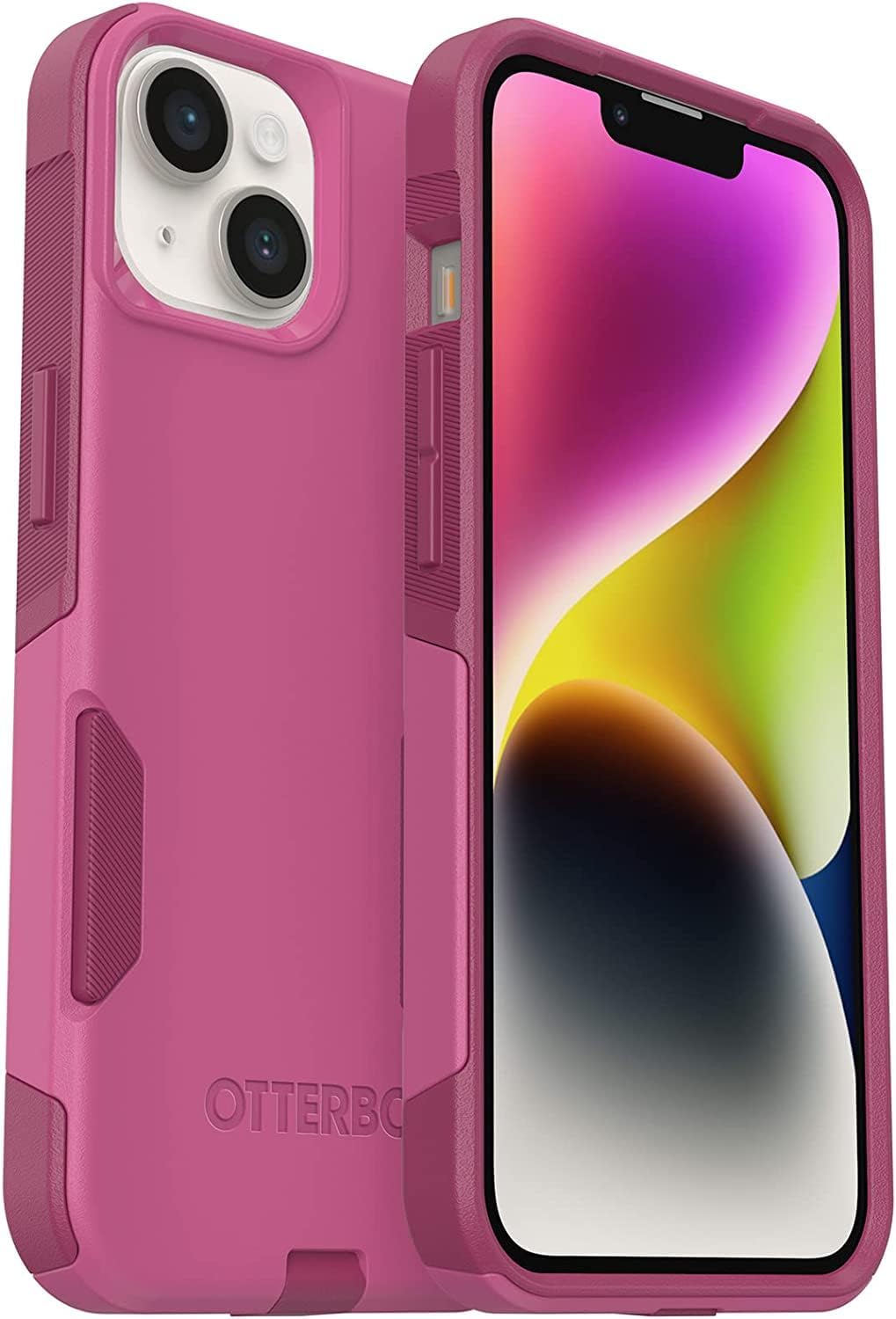 otterbox iphone 14 & iphone 13 commuter series case into the fucshia (pink), slim & tough, pocket friendly, with port protection otterbox iphone 14 & iphone 13 commuter series case into the fucshia (pink), slim & tough, pocket friendly, with port protection