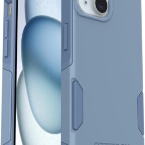 otterbox iphone 16e, 15, 14, & 13 commuter series case crisp denim (blue), slim & tough, pocket friendly, with port protection