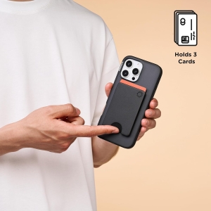 popsockets phone wallet for magsafe, phone card holder without grip black