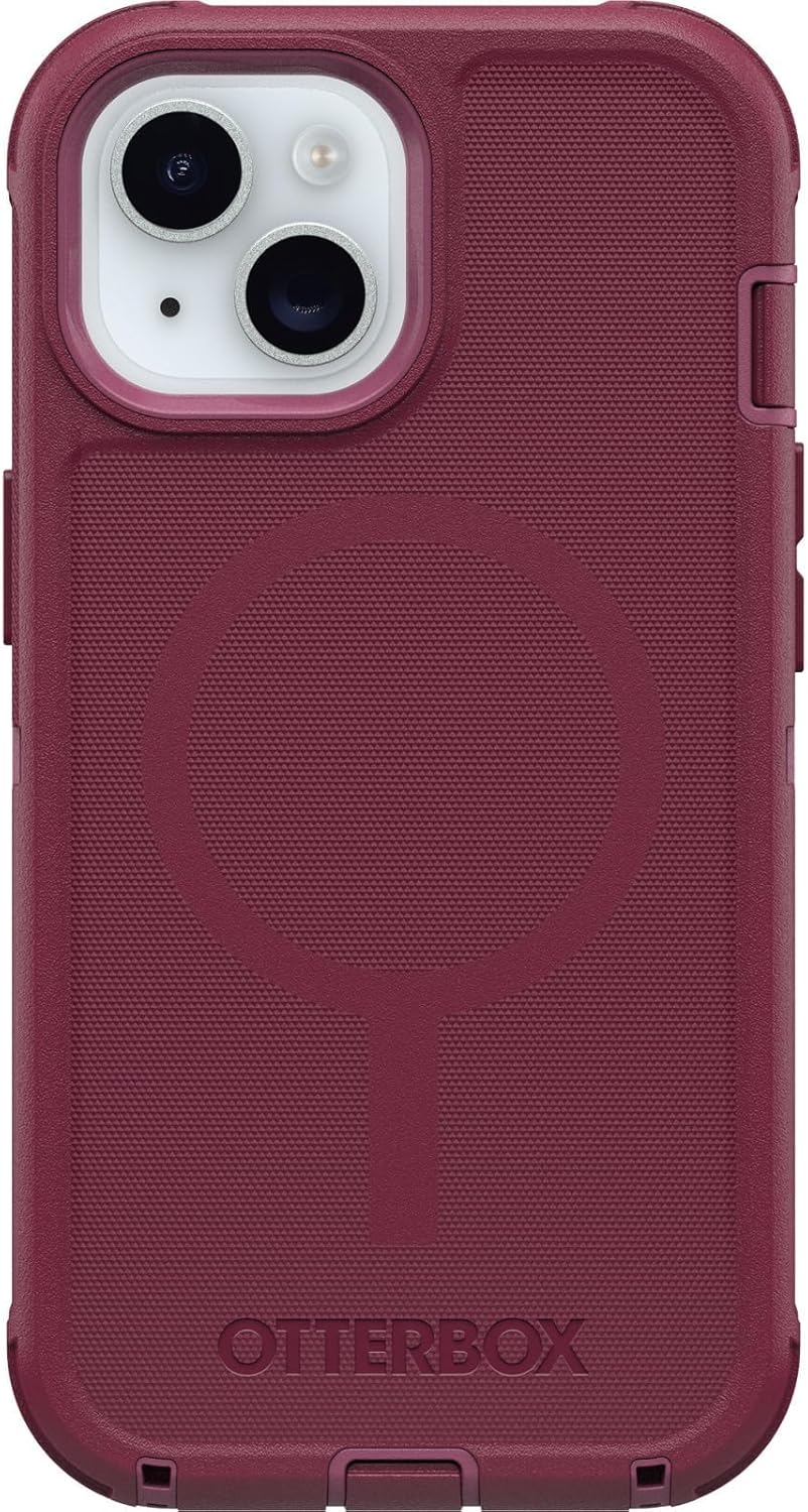 otterbox defender magsafe case for iphone 17e, 16e, 15, 14, 13 – 7x military grade drop protection, rugged grip texture, strap anchors, port covers, screenless – non retail packaging – foxberry pink otterbox defender magsafe case for iphone 17e, 16e, 15, 14, 13 – 7x military grade drop protection, rugged grip texture, strap anchors, port covers, screenless – non retail packaging – foxberry pink