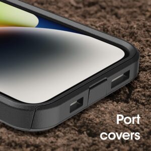 otterbox iphone 14 & iphone 13 commuter series case black , slim & tough, pocket friendly, with port protection | slim