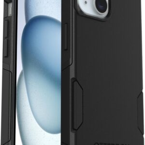 otterbox iphone 17e, 16e, 15, 14, & 13 commuter series case black, slim & tough, pocket friendly, with port protection