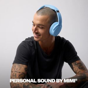 skullcandy crusher anc 2 wireless over ear bluetooth headphones with multi sensory bass, active noise cancelling, up to 60 hours battery, microphone for iphone android preppy blue