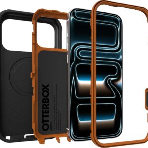 otterbox iphone 17 pro max defender pro series case black tough, rugged & durable iphone case, snaps on magsafe