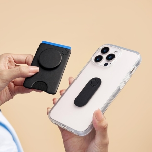 popsockets adhesive phone wallet and card holder with grip black