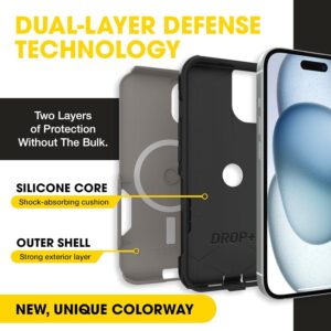 otterbox iphone 17e, 16e, 15, 14, & 13 commuter series case black, slim & tough, pocket friendly, with port protection
