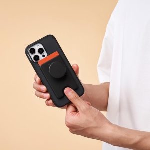 popsockets adhesive phone wallet and card holder with grip black