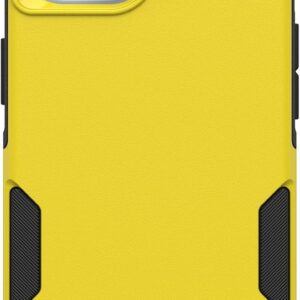 otterbox iphone 17e, iphone 16e, iphone 15, iphone 14, & iphone 13 commuter series case yellow/black, slim & tough, pocket friendly, with port protection