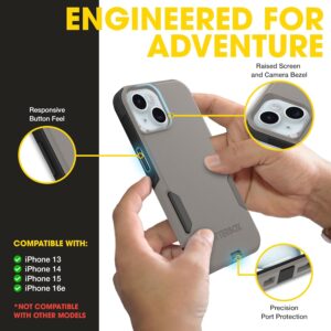 otterbox iphone 17e, 16e, 15, 14, & 13 commuter series case black, slim & tough, pocket friendly, with port protection