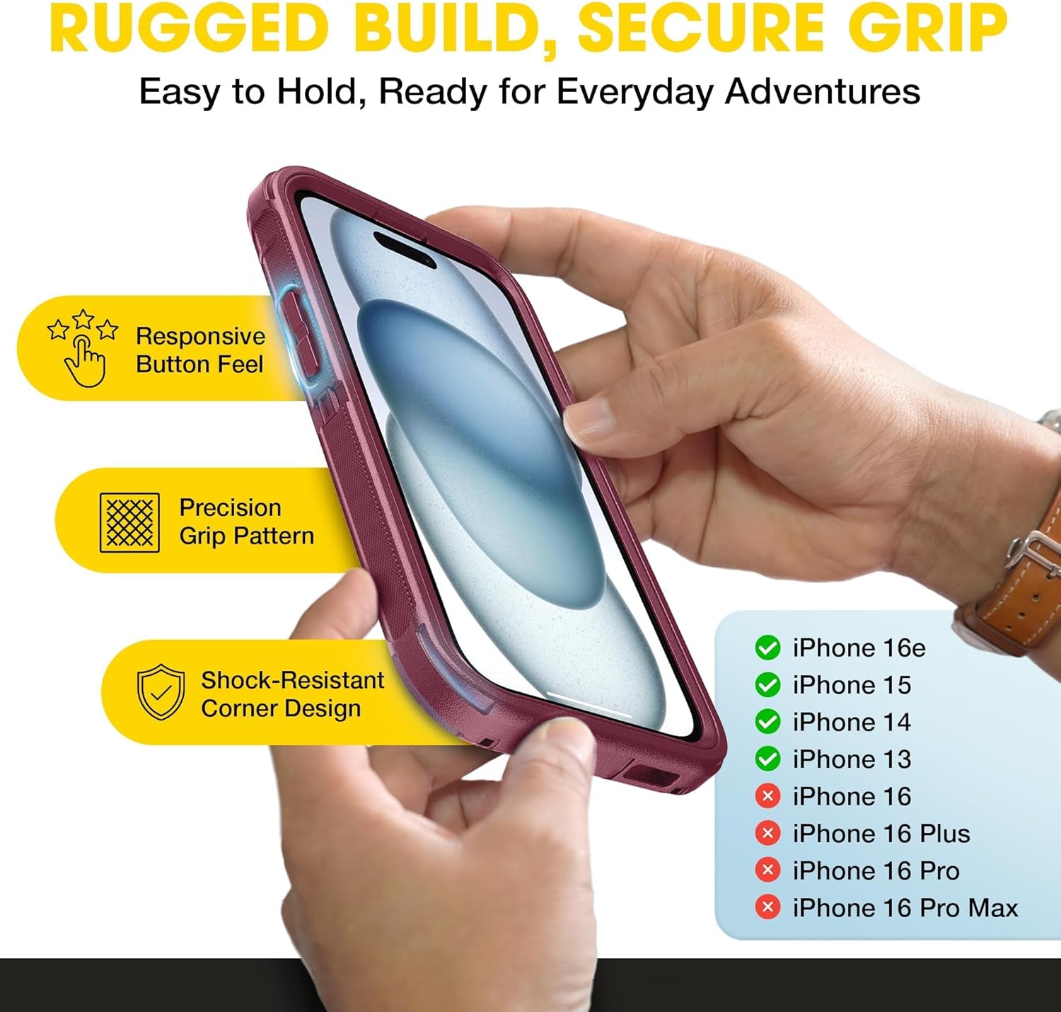 otterbox defender magsafe case for iphone 17e, 16e, 15, 14, 13 – 7x military grade drop protection, rugged grip texture, strap anchors, port covers, screenless – non retail packaging – foxberry pink otterbox defender magsafe case for iphone 17e, 16e, 15, 14, 13 – 7x military grade drop protection, rugged grip texture, strap anchors, port covers, screenless – non retail packaging – foxberry pink