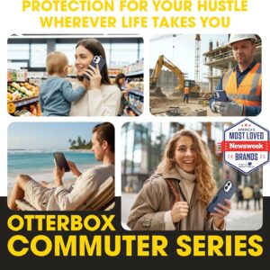 otterbox iphone 17 (only) – commuter series case – built in magsafe – thin, dual layer, pocket friendly, port cover – midnight sky (blue/black)