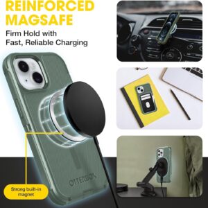 otterbox defender magsafe case for iphone 17e, 16e, iphone 15, 14, 13 – 7x military grade drop protection, rugged grip texture, strap anchors, port covers, screenless – non retail packaging – green