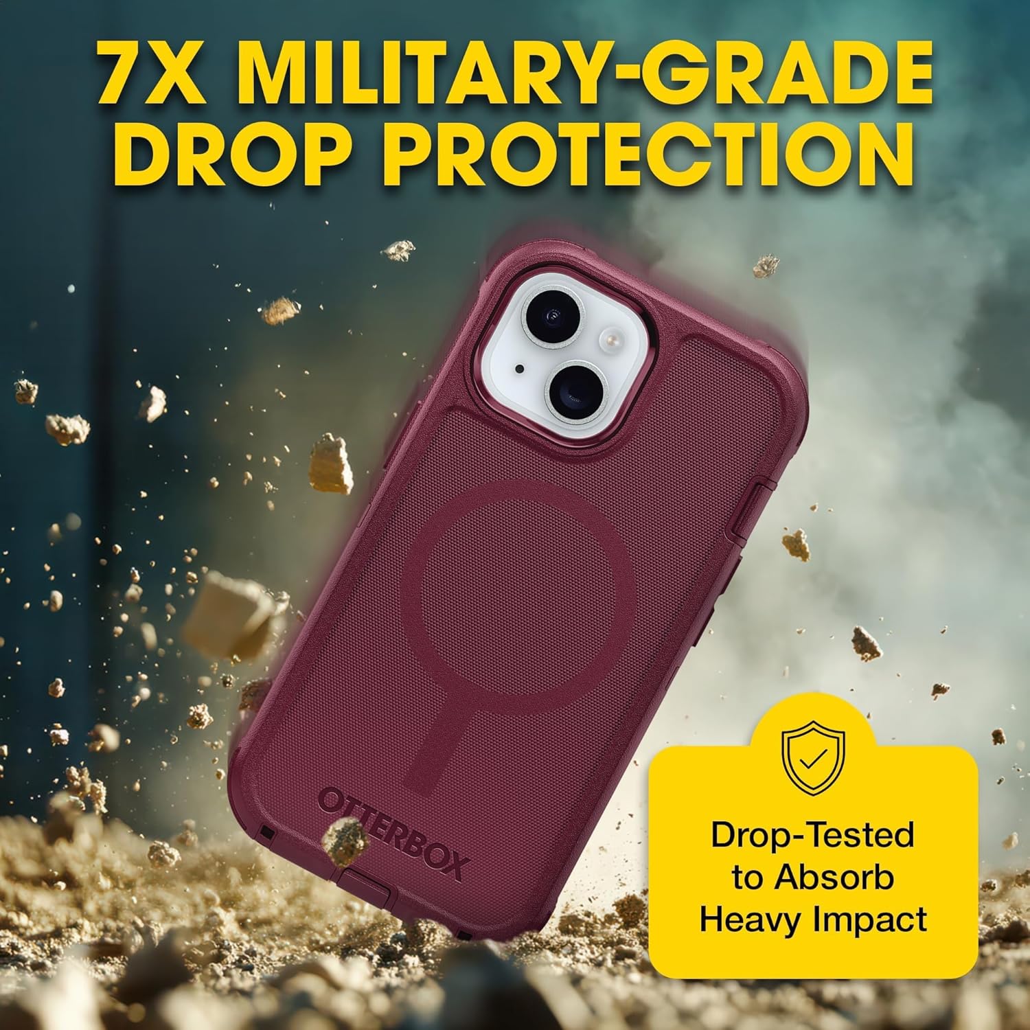 otterbox defender magsafe case for iphone 17e, 16e, 15, 14, 13 – 7x military grade drop protection, rugged grip texture, strap anchors, port covers, screenless – non retail packaging – foxberry pink otterbox defender magsafe case for iphone 17e, 16e, 15, 14, 13 – 7x military grade drop protection, rugged grip texture, strap anchors, port covers, screenless – non retail packaging – foxberry pink
