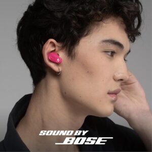 skullcandy method 360 anc wireless earbuds, sound by bose, bluetooth headphones, premium noise cancelling, up to 40 hrs battery, sweat and water resistant, microphone for iphone android crazy pink