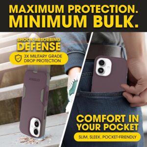 otterbox iphone 17 (only) – commuter series case – built in magsafe – thin, dual layer, pocket friendly, port cover – purple–ish on purpose